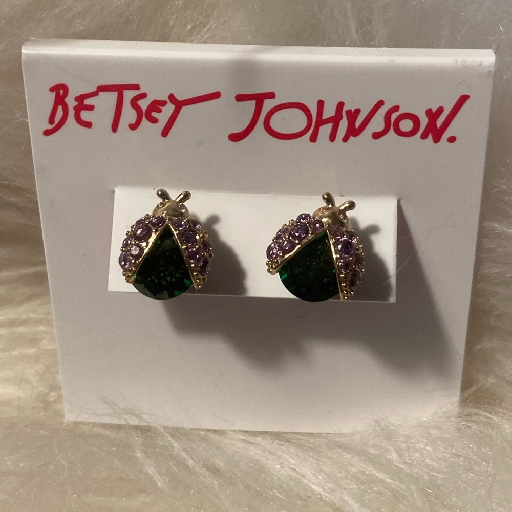 Betsey Johnson Lady Bug Stud Earrings
